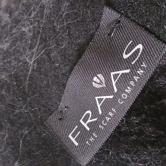 Large Striped Black Gray and Purple Fringe Scarf - Picture 9 of 9